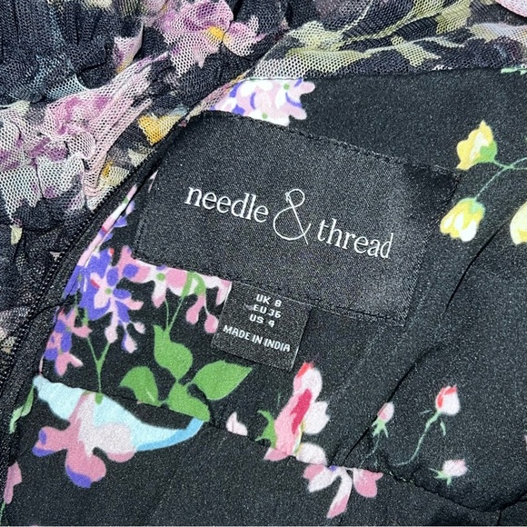 Needle & Thread Floral Ruffle Diamon Dress Mini - Picture 8 of 9